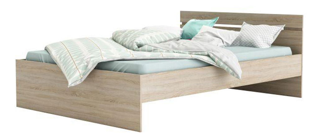 Pat matrimonial 160 cm Myriam (stejar sonoma) (fără saltea și somieră)