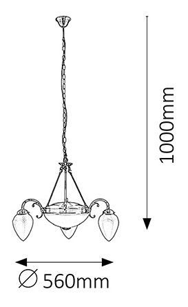 Lustră Maya 8533 (bronz + sticlă opal)