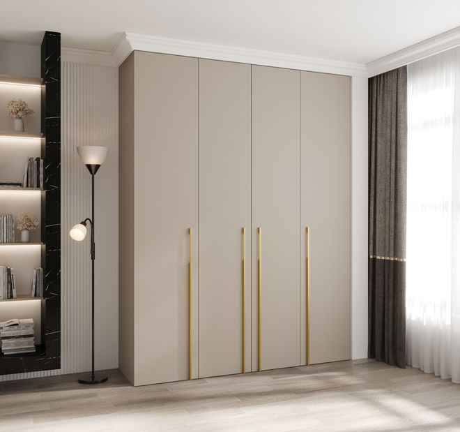 Dulap de haine 190 cm Carmela 40-3 (Cașmir + Auriu)