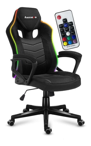 Gaming stolica Fusion 2.5 (crna + šarena) (s LED rasvjetom)