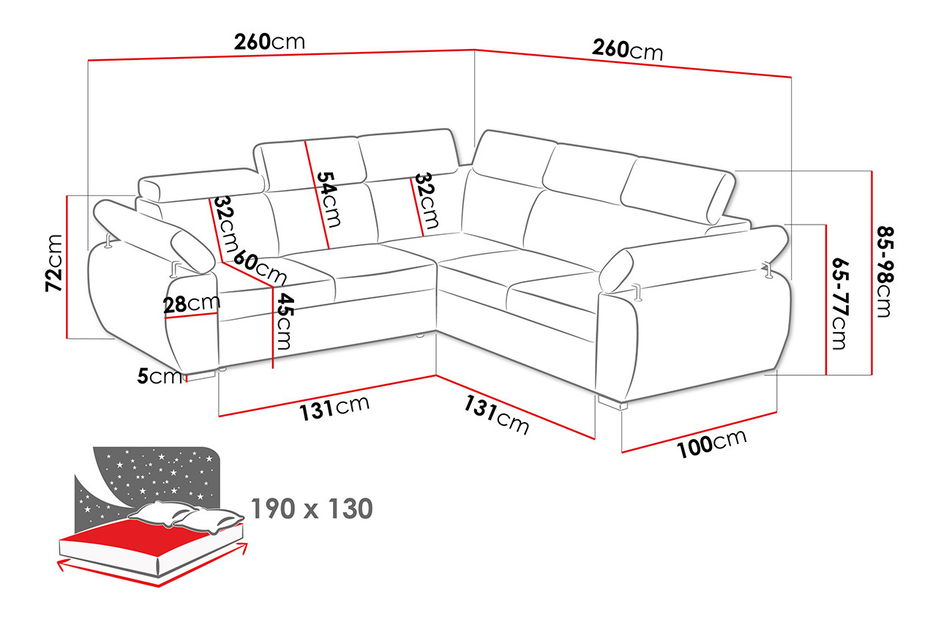 Colțar Linoria Maxi (bej deschis)