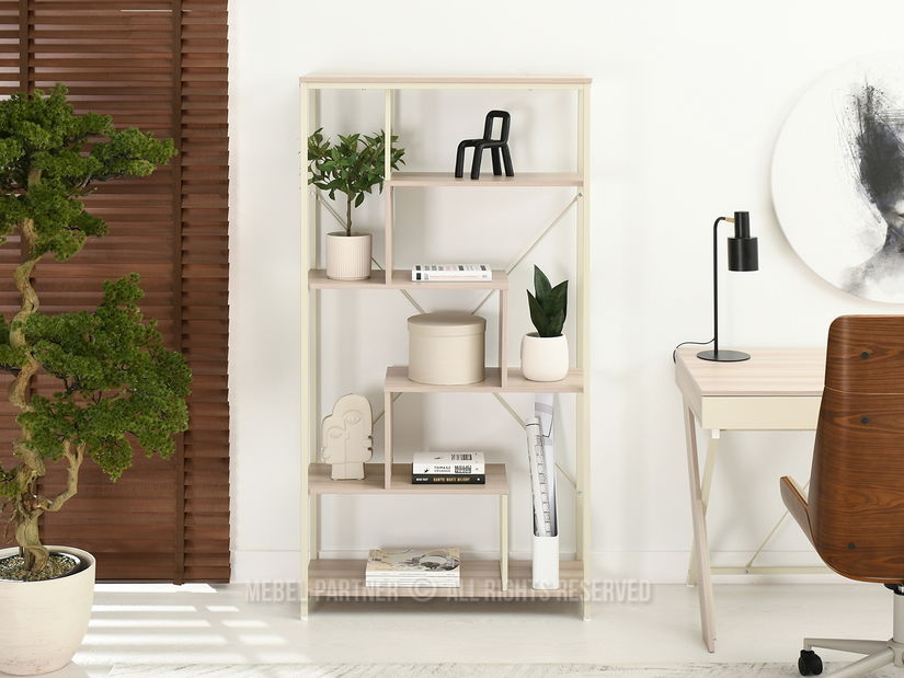 Regál Harp B (popolaváo béžová + krémová)