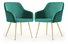 Set 2 scaune de sufragerie Exello (verde închis + auriu)