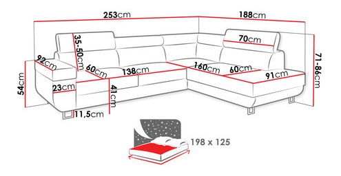 Kutna garnitura Androderma (vanilija) (L)