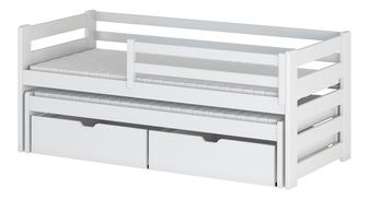 Dječji krevet 90 x 190 cm SIMO (s podnicom i prostorom za odlaganje) (bijela)