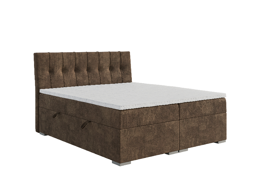 Manželská posteľ Boxspring 120 cm Driny (karamelová) (s matracom a úl. priestorom)
