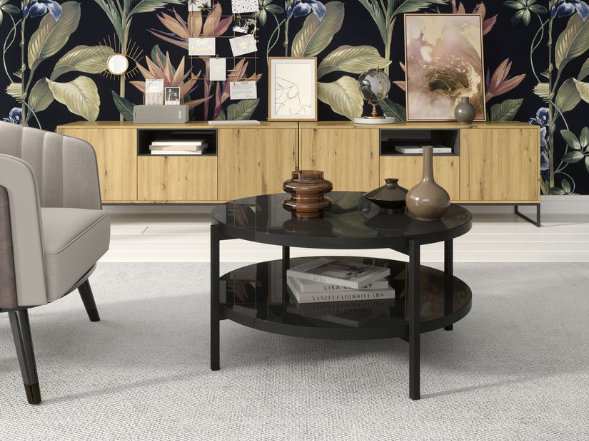 Dohányzóasztal Sideria B (fényes fekete)