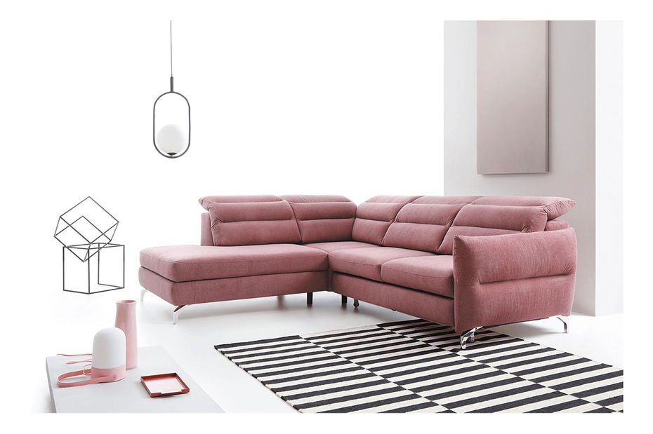 Sarokkanapé Garion (rózsaszín) (B)