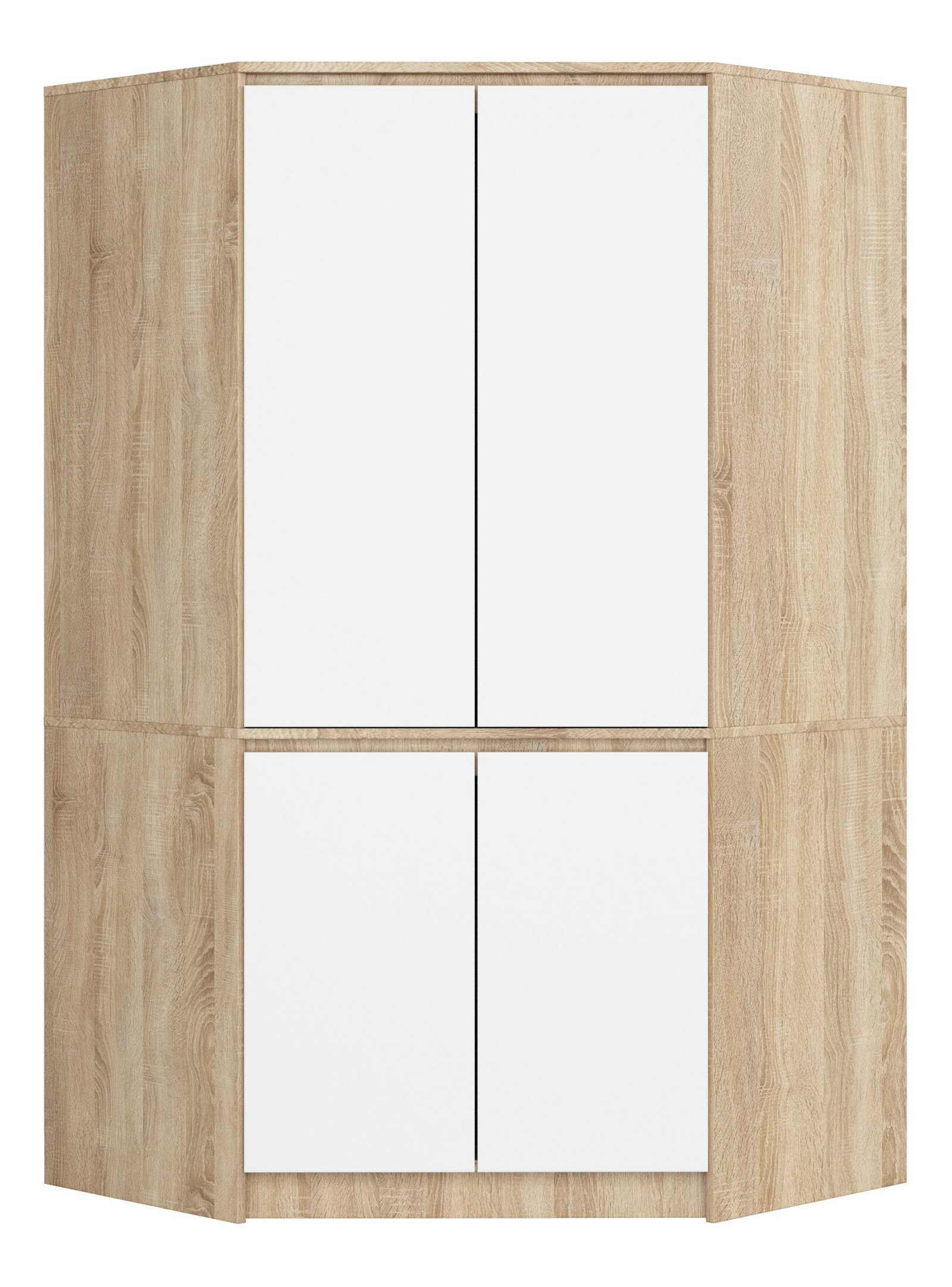 Kutni ormar za garderobu Sumergible (hrast sonoma + bijela)