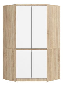 Dulap de haine de colț Sumergible (stejar sonoma + alb)