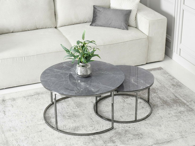 Konferenčný stolík Grande (mramorovo sivá + čierna)