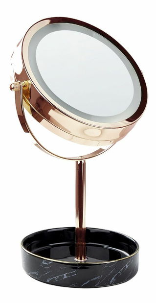 Oglindă machiaj Shevaun (roz auriu) (cu iluminat LED)