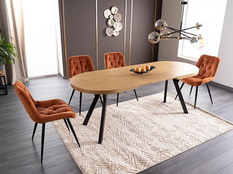 Blagovaonski stol na razvlačenje 140-272 cm Daphne (hrast + crna) (za 8 i više osoba)