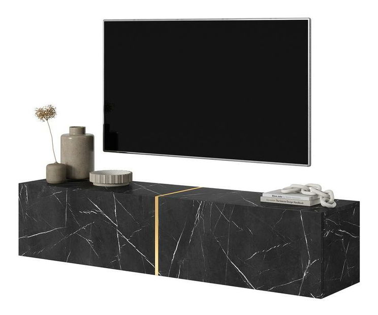 TV skrinka/stolík Bakira 140 (čierny mramor)