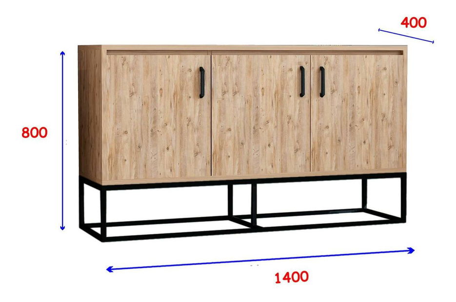 Konzolový stolík Limume (borovica atlantická + čierna) 