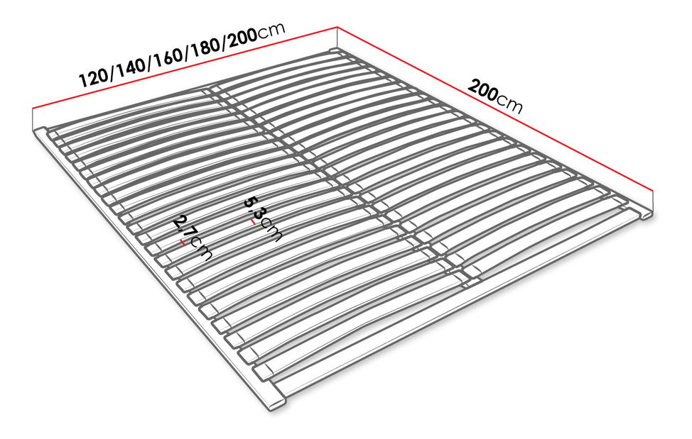 Podnica od lamela(unutar okvira) 160x200cm Rimini 