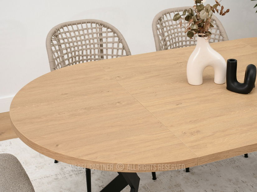 Blagovaonski stol Rompa (hrast + crna)