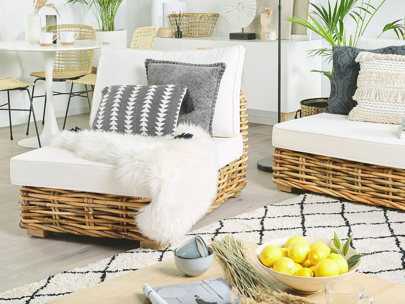 Zahradná sedacia súprava VARELIO (ratan) (hnedá) (pre 4 osoby)