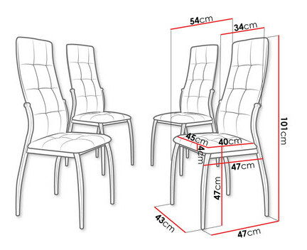 Set 4ks jedálenských stoličiek KA 209 (biela + chrómová) 