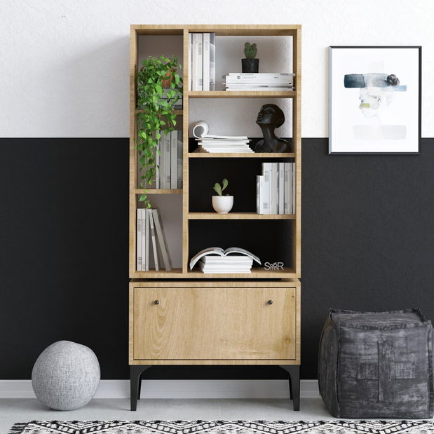 Regál Aliex 3 (tölgy + fekete)