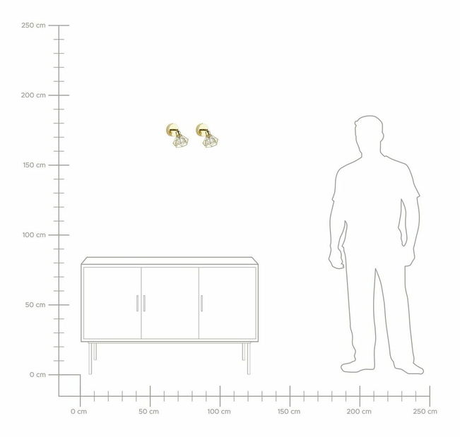 Fali lámpa szett (2 db.) EMANUELA (arany)