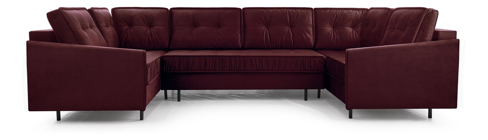 U alakú sarokkanapé Aliran U (bordó) (J)