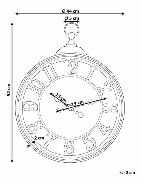 Nástenné hodiny ø 44 cm Alvilda (čierna)