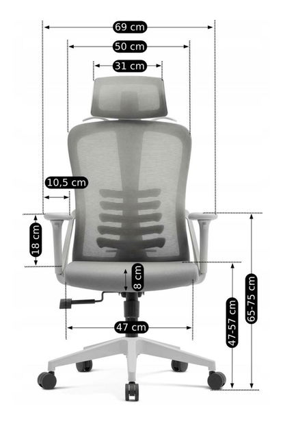 Fotoliu birou Juzgado (gri) 