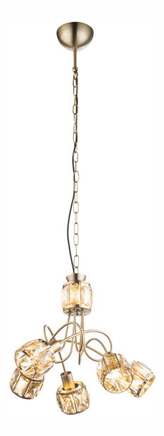 Závesné svietidlo Mero 54358-5H (zlatá + jantár)