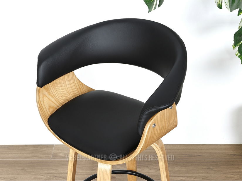 Scaun bar Elynah 65 (negru + stejar)