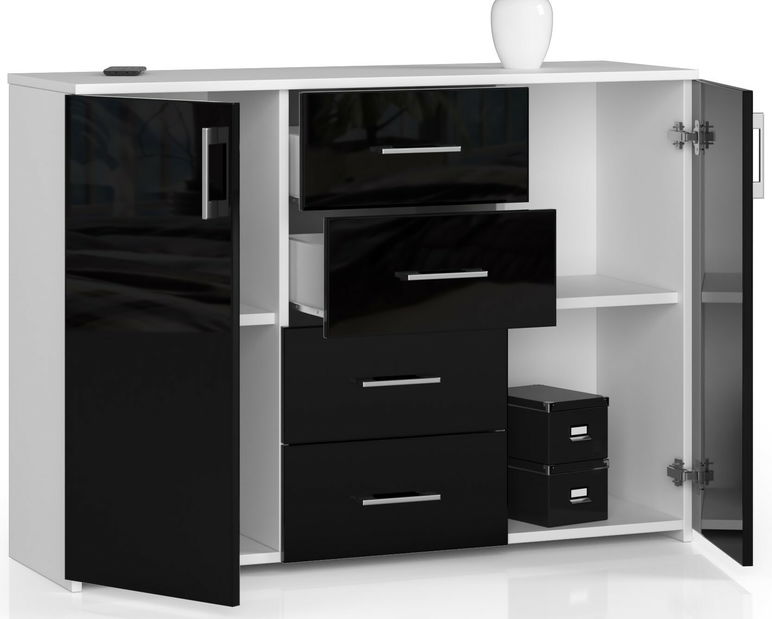 Komoda Kiran (čierny lesk)