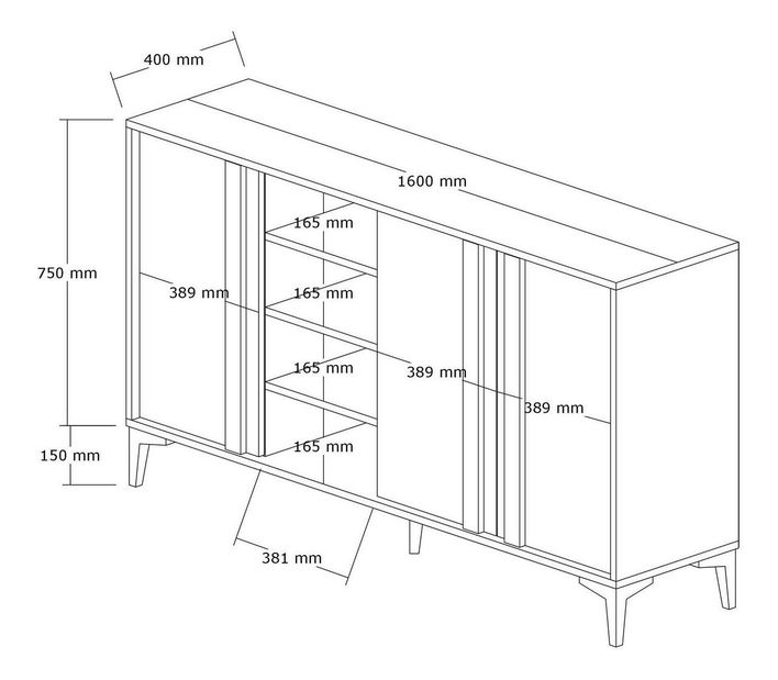 Skrinka Dorry (atlantická borovica + antracit)