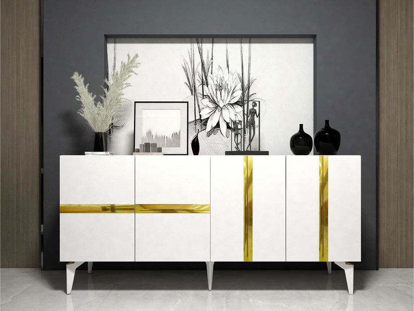 Dulap Vekika 1 (alb + auriu) 