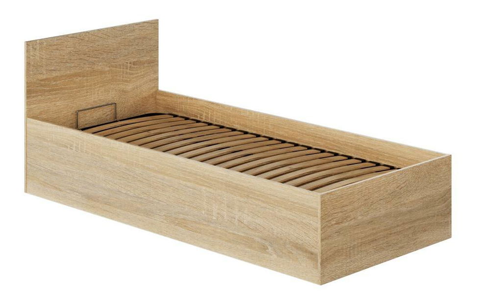 Jednolôžková posteľ 90 cm Discutibles (dub sonoma) (s roštom) (s úl. priestorom)
