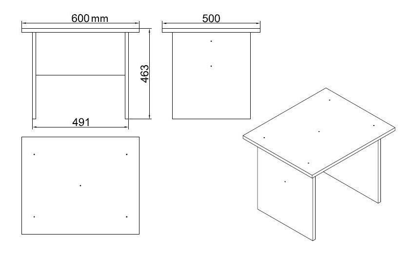 Set mobilier pentru birou Libepi 2 (stejar + negru) 