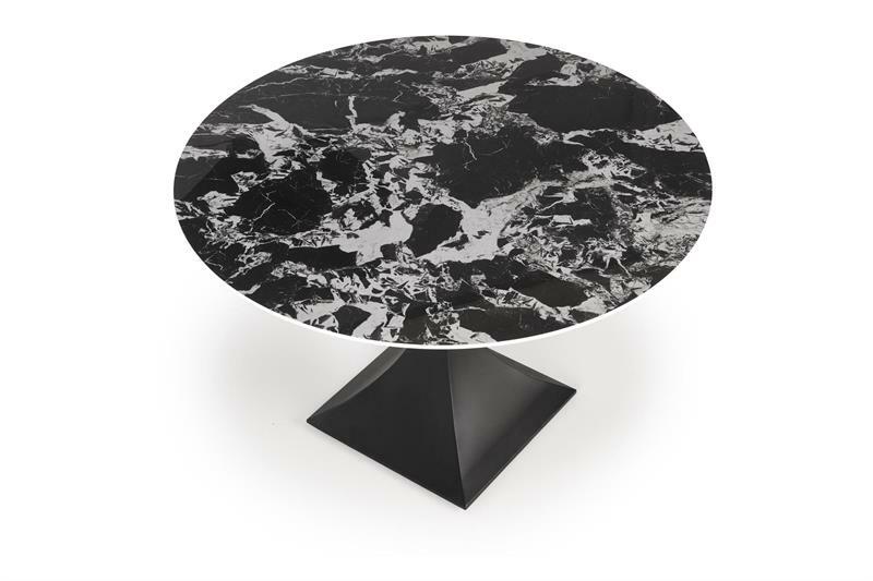 Blagovaonski stol Lucius (modrý mramor + crna) (za 8 i više osoba)