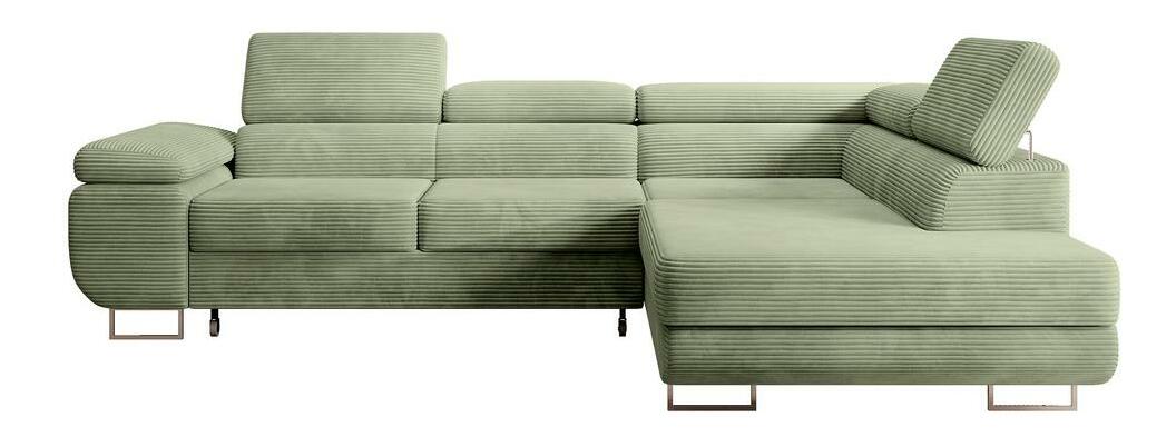 Sarokkanapé Stiletto (J) (tengerzöld + ezüst)