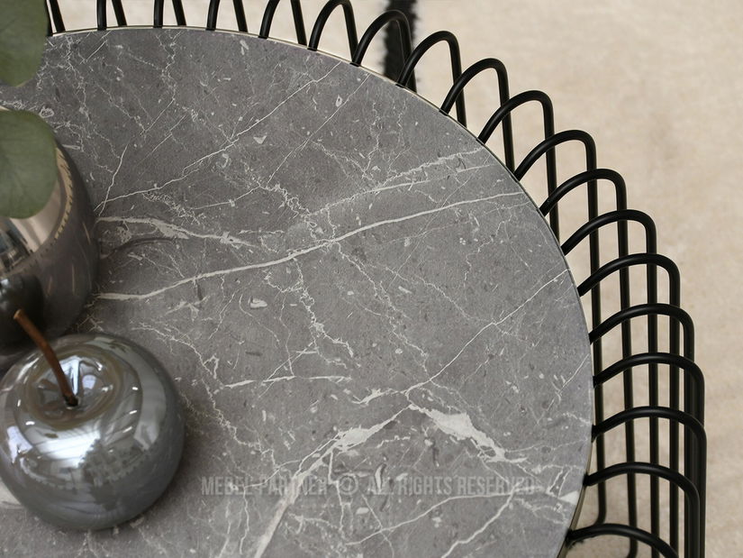 Dohányzóasztal Nils M (szürke márvány + fekete)