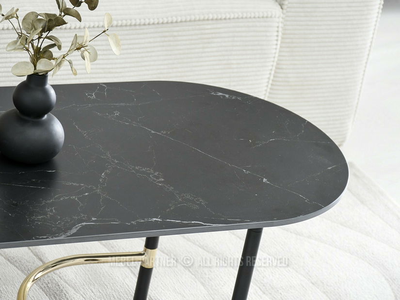 Dohányzóasztal Lamka (fekete márvány + fekete)