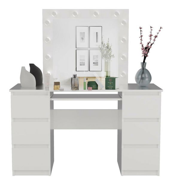 Măsuță de toaletă Micras 3 (alb mat) (cu oglindă) (cu iluminat LED)