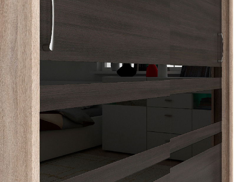 Šatníková skriňa BRW Elda F38/200/16 (dub sonoma + wenge)