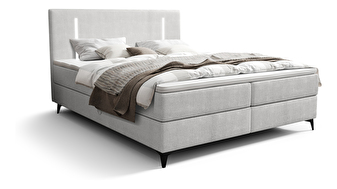 Bračni krevet 140 cm Ortega Bonell (siva) (s podnicom, s prostorom za odlaganje) (s LED rasvjetom)