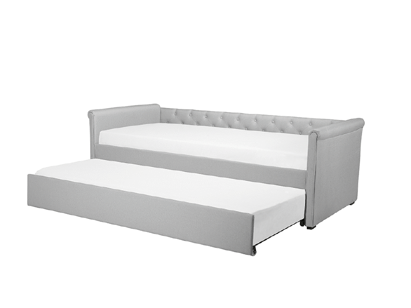 Jednolôžková posteľ 90 cm LISABON (polyester) (sivá) (s roštom) *výpredaj