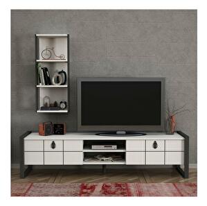 Mobilier living Nubulo 4 (alb + antracit) 