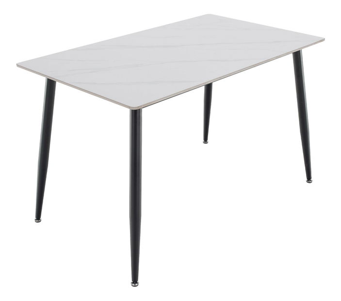 Masă sufragerie Fresia 1 (alb marmură + negru) (pentru 4 persoane)