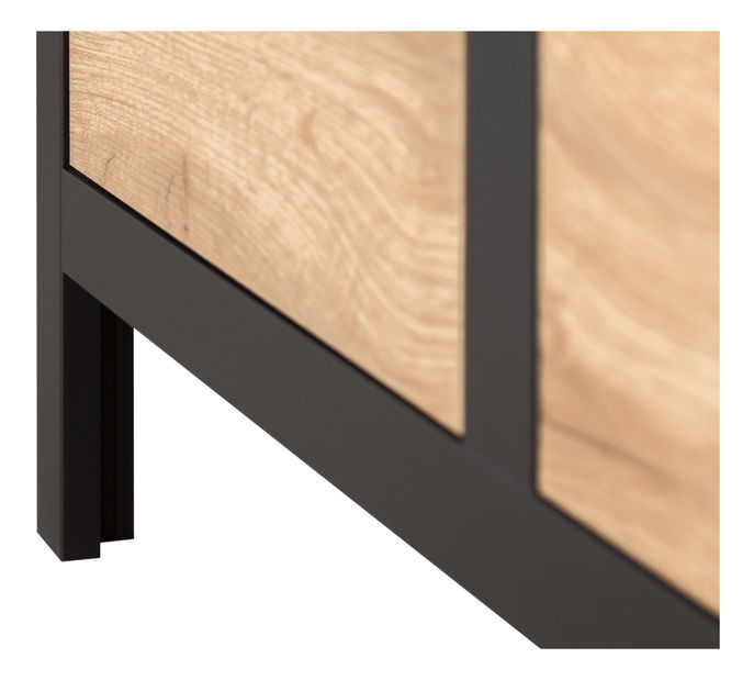 Masă TV Lorcan 1d1s/150 (stejar wotan + negru)