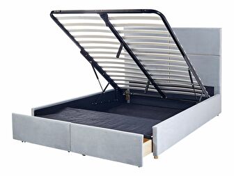 Bračni krevet 140 cm Vissarion (siva) (s podnicom i prostorom za odlaganje)