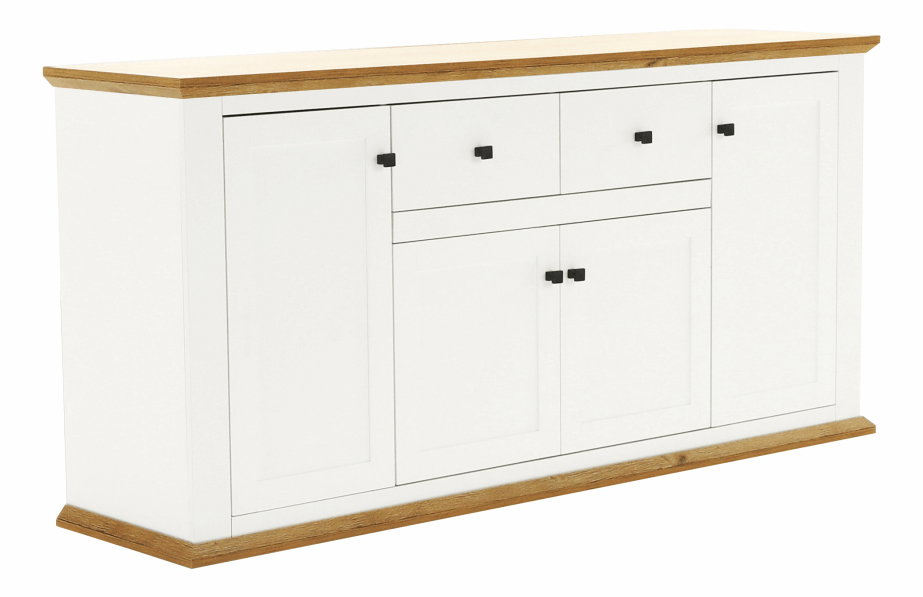Comodă Leoras MZ9 (Alb + Stejar grand)
