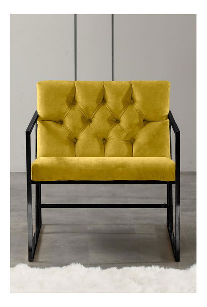 Kreslo Oslanossi (horčicová + čierna)