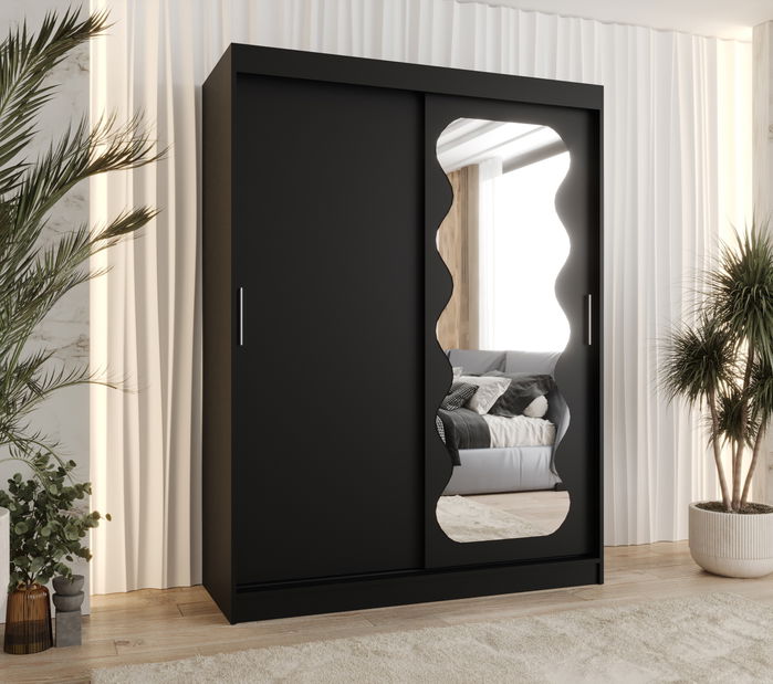 Šatníková skriňa 150 cm Spock (čierna)